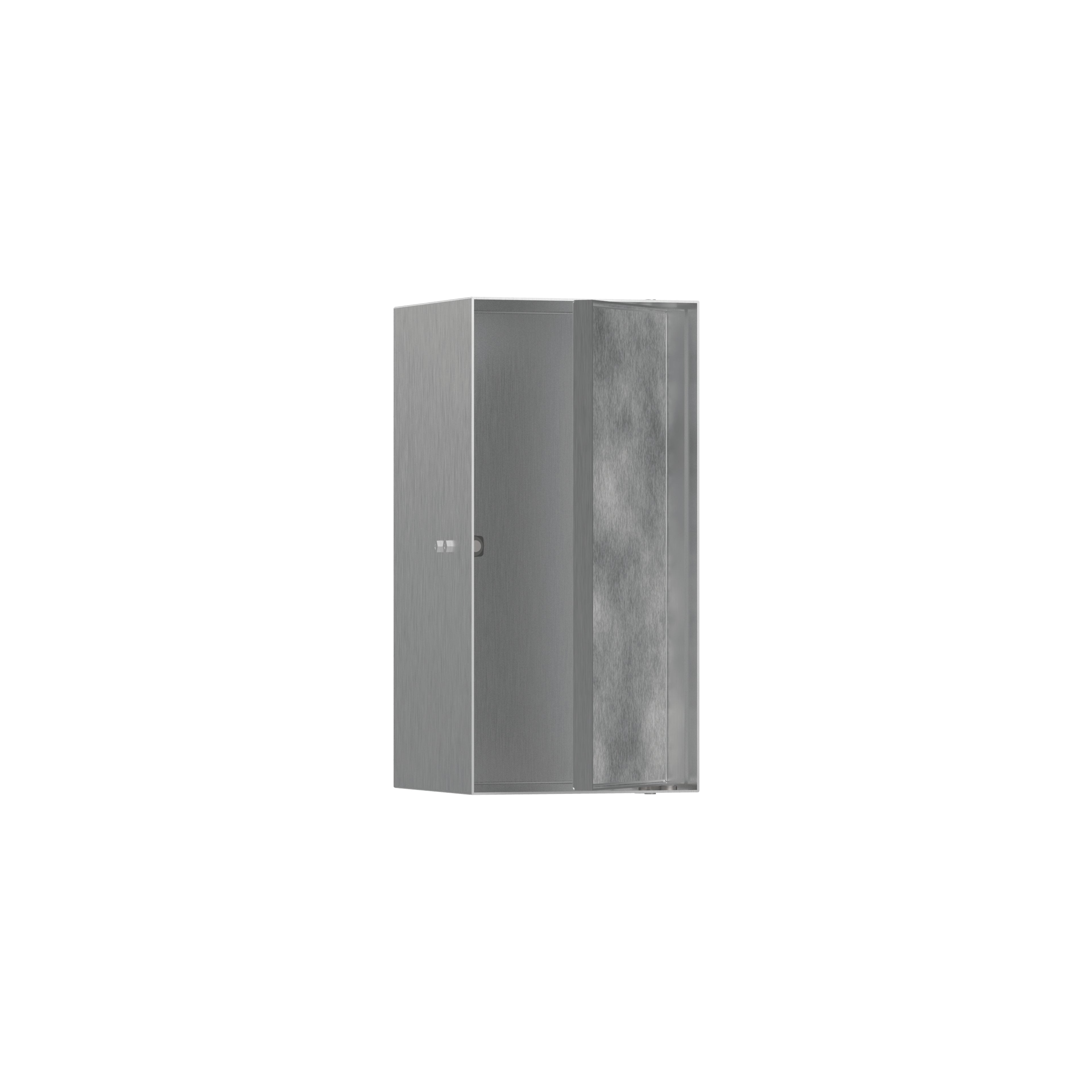 HANSGROHE 56088800 XtraStoris Rock Wall Niche with Tileable Door 12"x 6"x 5.5" - Brushed Stainless Steel