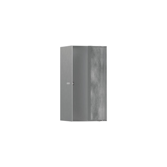 HANSGROHE 56088800 XtraStoris Rock Wall Niche with Tileable Door 12"x 6"x 5.5" - Brushed Stainless Steel