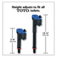 TOTO TSU99A.XR Adjustable Replacement Fill Valve Assembly for Toilet Tanks - TSU99A.XR ,