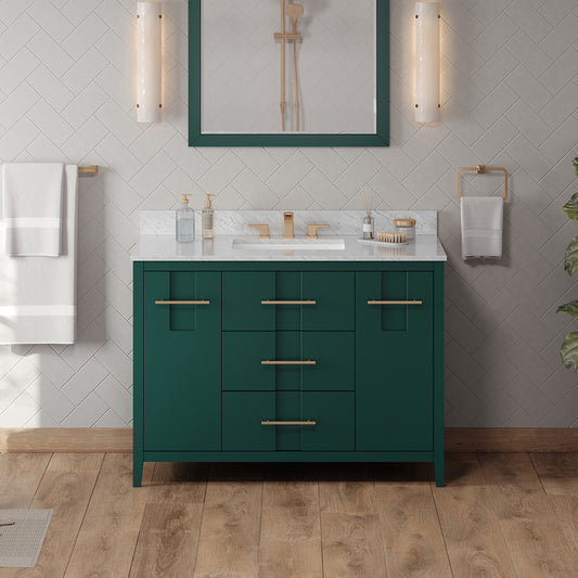 JEFFREY ALEXANDER VN2KAT-48-GN-NT 48" Forest Green Katara Vanity - Green