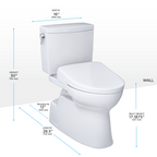 TOTO MW4744736CUFG#01 Washlet+ Vespin Ii 1G Two-Piece Elongated 1.0 Gpf Toilet And Washlet+ S7A Contemporary Bidet Seat - Cotton White