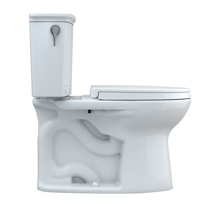 TOTO MS786124CEFG#01 Drake Transitional Two-Piece Elongated 1.28 Gpf Universal Height Tornado Flush Toilet With Cefiontect And Softclose Seat - Cotton White