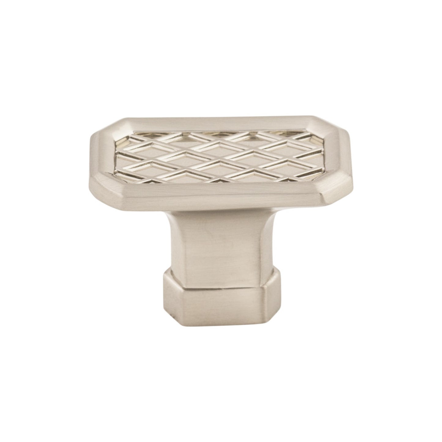 TOP KNOBS TK205BSN Tower Bridge 1 1/2" Length Geometric Knob - Brushed Satin Nickel