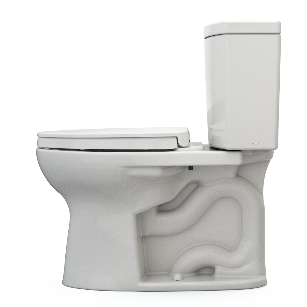 TOTO MS454124CUFG#11 Drake Ii 1G Two-Piece Elongated 1.0 Gpf Universal Height Toilet With Cefiontect And Ss124 Softclose Seat - Colonial White