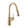 HANSGROHE 04286250 Talis S² Prep Kitchen Faucet, 2-Spray Pull-Down, 1.75 GPM - Brushed Gold Optic