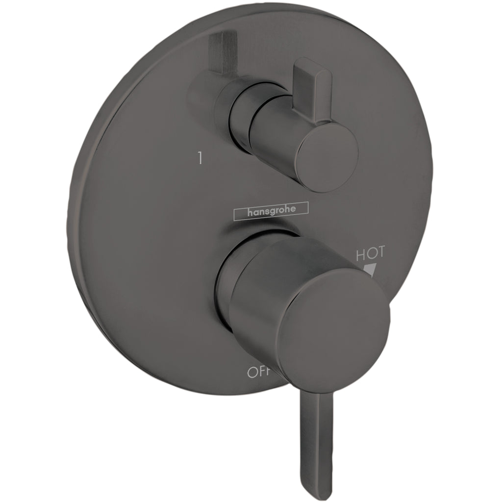 HANSGROHE 04447340 Ecostat Pressure Balance Trim S with Diverter - Brushed Black Chrome
