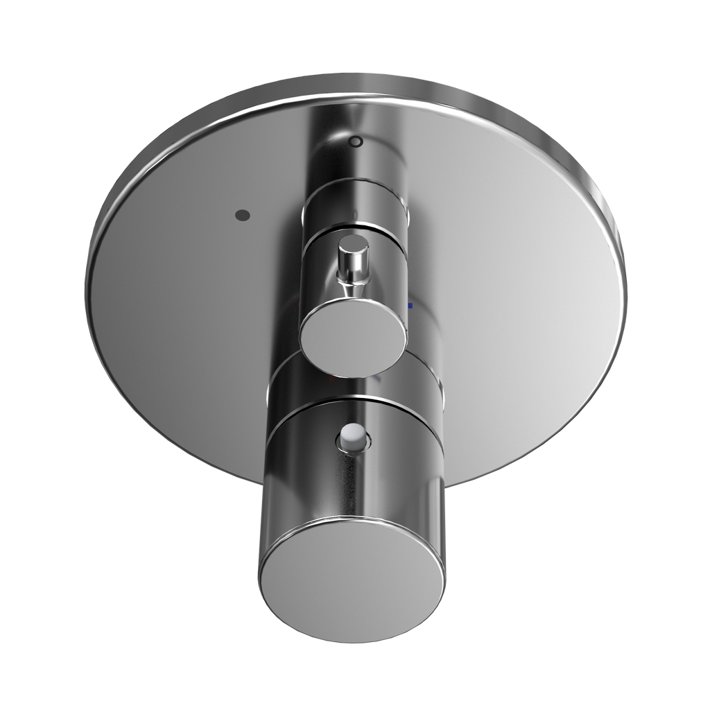 TOTO TBV01407U#CP Round Thermostatic Mixing Valve With Volume Control Shower Trim - Polished Chrome