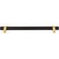 JEFFREY ALEXANDER 5192MBBG Key Grande 192 mm Center-to-Center Bar Pull - Matte Black w/Brushed Gold