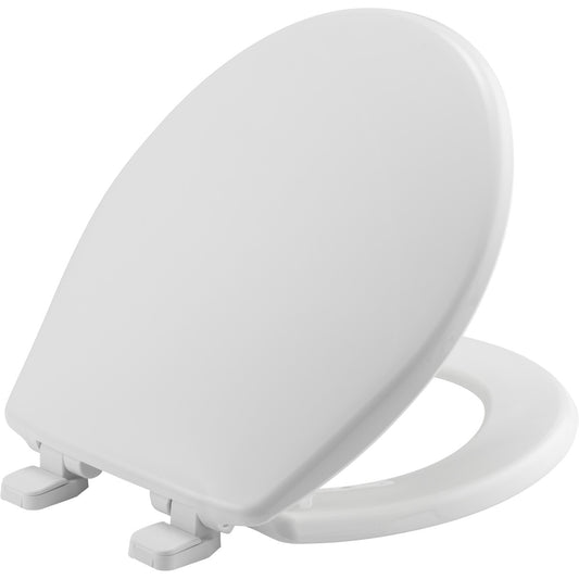 Bemis Round Hospitality Plastic Toilet Seat in White with STA-TITE Seat Fastening System and Whisper•Close Hinge