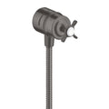 AXOR 16882341 Montreux Wall Outlet with Check Valves and Volume Control, Cross Handle - Brushed Black Chrome