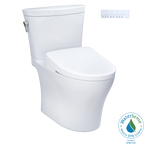 TOTO MW4484736CEMFGN#01 Washlet+ Aquia Iv Arc Two-Piece Elongated Dual Flush 1.28 And 0.9 Gpf Toilet With S7A Contemporary Bidet Seat - Cotton White