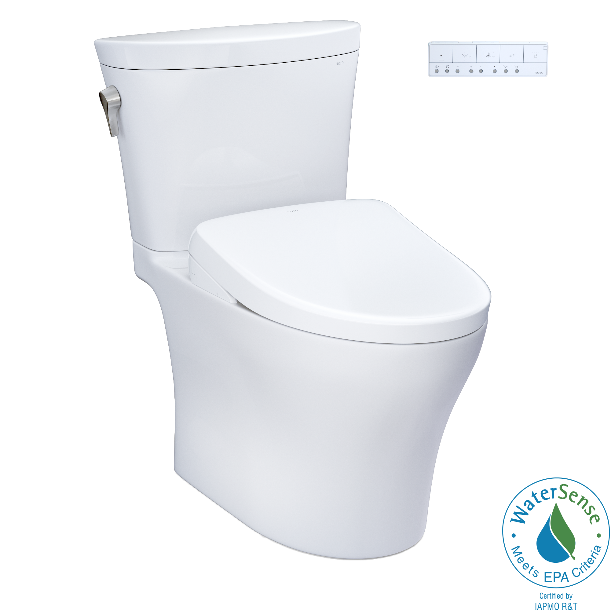 TOTO MW4484726CEMFGNA#01 Washlet+ Aquia Iv Arc Two-Piece Elongated Dual Flush 1.28 And 0.9 Gpf Toilet With Auto Flush S7 Contemporary Bidet Seat - Cotton White