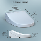 TOTO SW3083#01 Washlet C5 Electronic Bidet Toilet Seat With Premist And Ewater+ Wand Cleaning - Cotton White