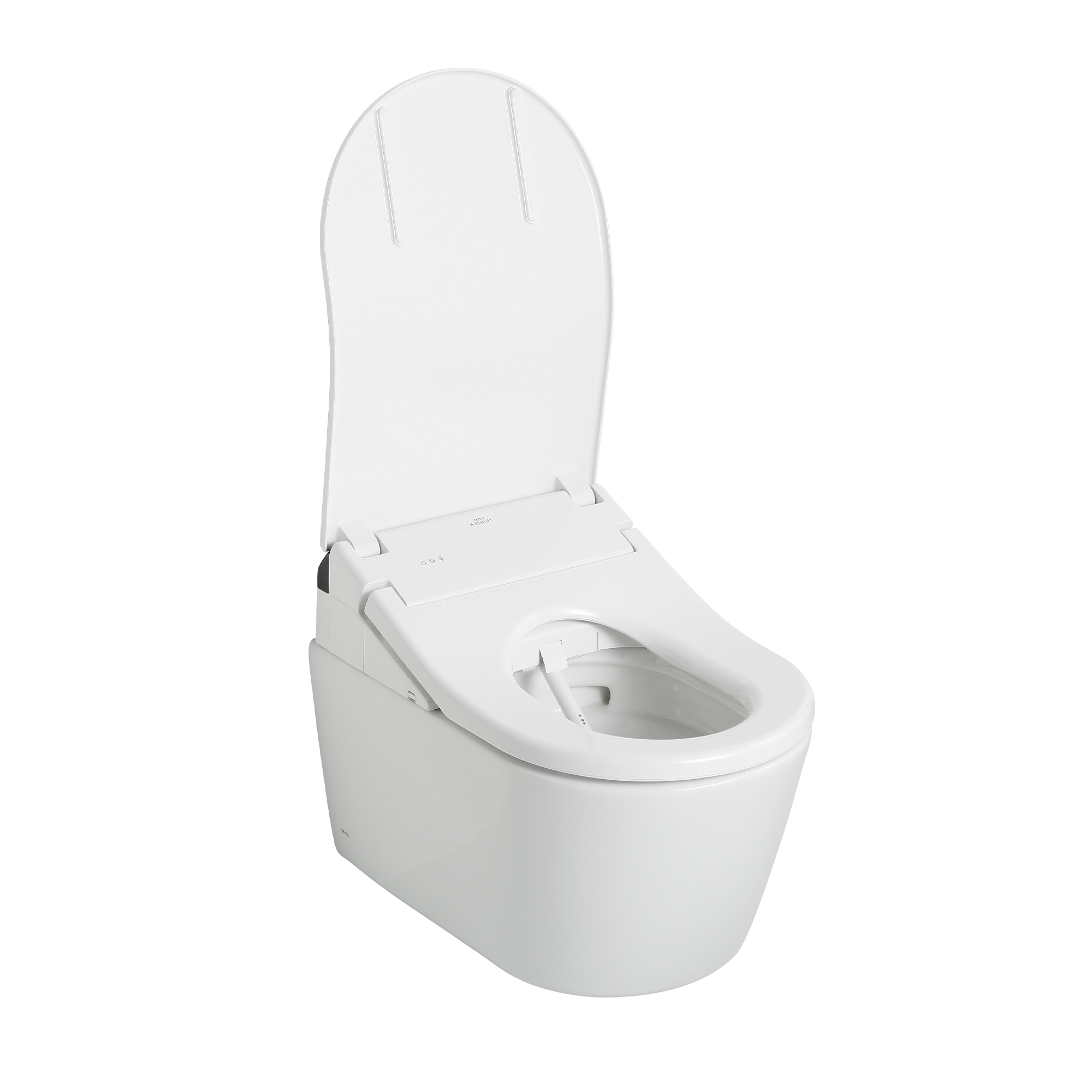 TOTO CWT4474047CMFG#MS Washlet+ Rp Wall-Hung D-Shape Toilet With Rx Bidet Seat And Duofit In-Wall 1.28 And 0.9 Gpf Dual-Flush Tank System - Matte Silver