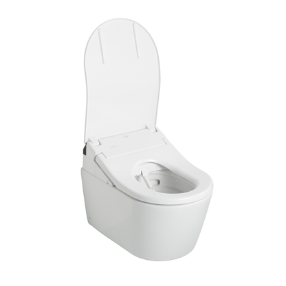 TOTO CWT4474047CMFG#MS Washlet+ Rp Wall-Hung D-Shape Toilet With Rx Bidet Seat And Duofit In-Wall 1.28 And 0.9 Gpf Dual-Flush Tank System - Matte Silver