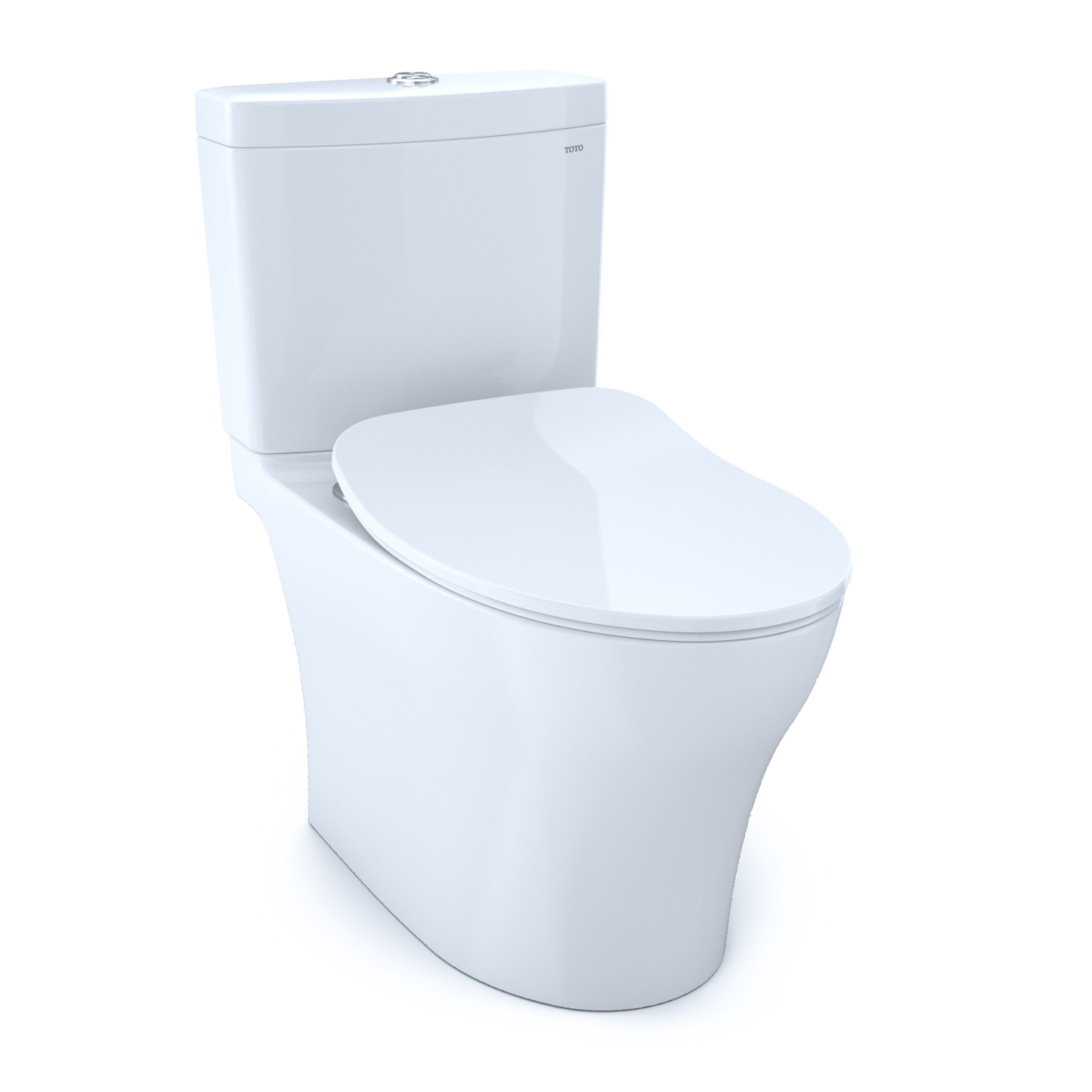 TOTO MS446234CEMFGN#01 Aquia IV Two-Piece Elongated Dual Flush 1.28 and 0.9 GPF Toilet with CEFIONTECT and SoftClose Seat , Cotton White