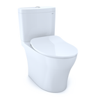 TOTO MS446234CEMGN#01 Aquia Iv Two-Piece Elongated Dual Flush 1.28 And 0.9 Gpf Toilet With Cefiontect And Softclose Seat - Cotton White
