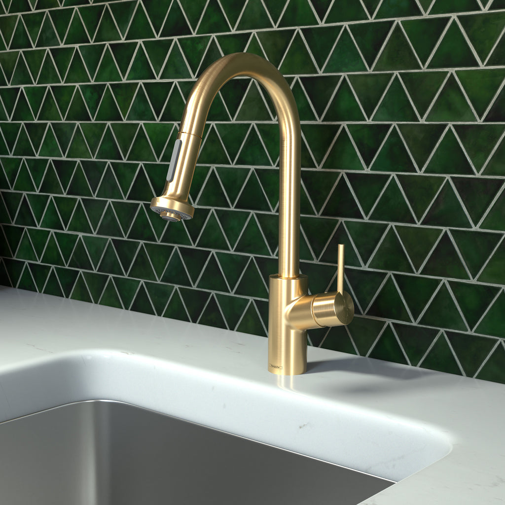 HANSGROHE 04286250 Talis S² Prep Kitchen Faucet, 2-Spray Pull-Down, 1.75 GPM - Brushed Gold Optic