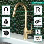 HANSGROHE 14872251 Talis S² HighArc Kitchen Faucet, 1-Spray Pull-Down, 1.75 GPM - Brushed Gold Optic