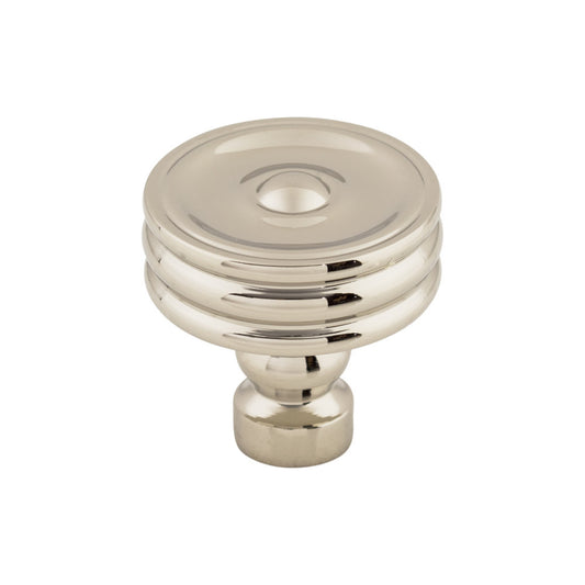 TOP KNOBS TK881PN Brixton Ridged 1 1/4" Diameter Round Knob - Polished Nickel