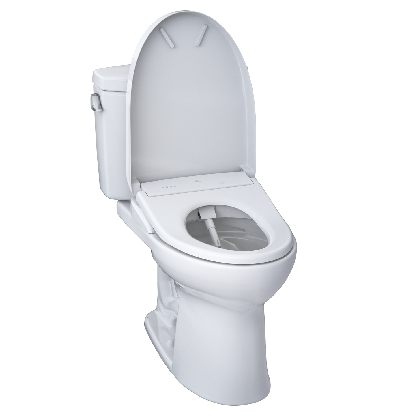 TOTO MW4544736CEFGA#01 WASHLET+ Drake II Two-Piece Elongated 1.28 GPF Toilet with Auto Flush WASHLET+ S7A Contemporary Bidet Seat , Cotton White