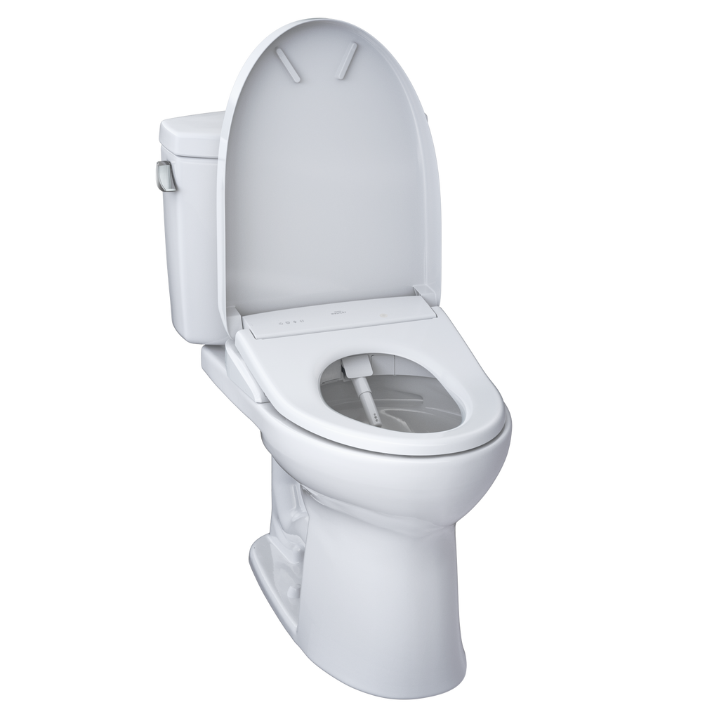 TOTO MW4544736CEFGA#01 Washlet+ Drake Ii Two-Piece Elongated 1.28 Gpf Toilet With Auto Flush Washlet+ S7A Contemporary Bidet Seat - Cotton White