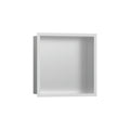 HANSGROHE 56097700 XtraStoris Individual Wall Niche Brushed Stainless Steel with Design Frame 12"x 12"x 4" - Matte White