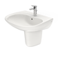 TOTO LHT242G#11 Prominence Oval Wall-Mount Bathroom Sink with CeFiONtect and Shroud for Single Hole Faucets , Colonial White