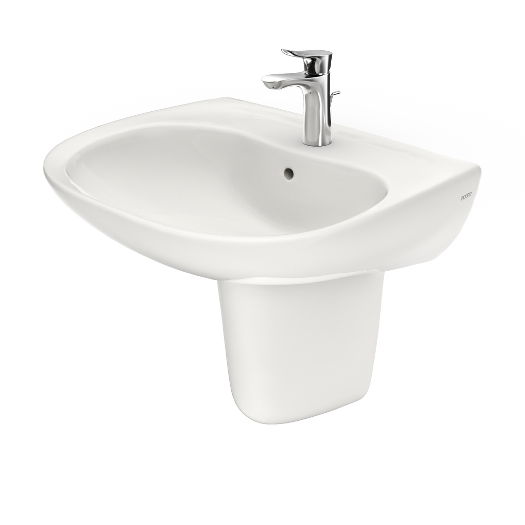 TOTO LHT242G#11 Prominence Oval Wall-Mount Bathroom Sink With Cefiontect And Shroud For Single Hole Faucets - Colonial White