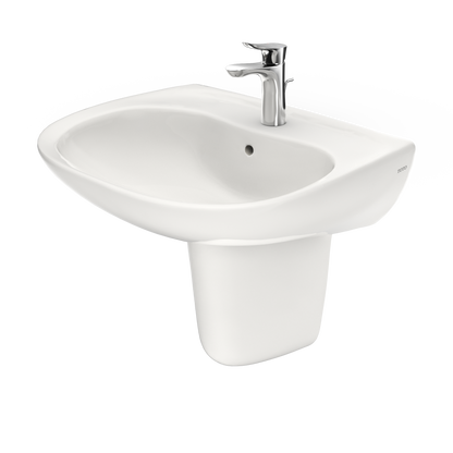 TOTO LHT242G#11 Prominence Oval Wall-Mount Bathroom Sink With Cefiontect And Shroud For Single Hole Faucets - Colonial White