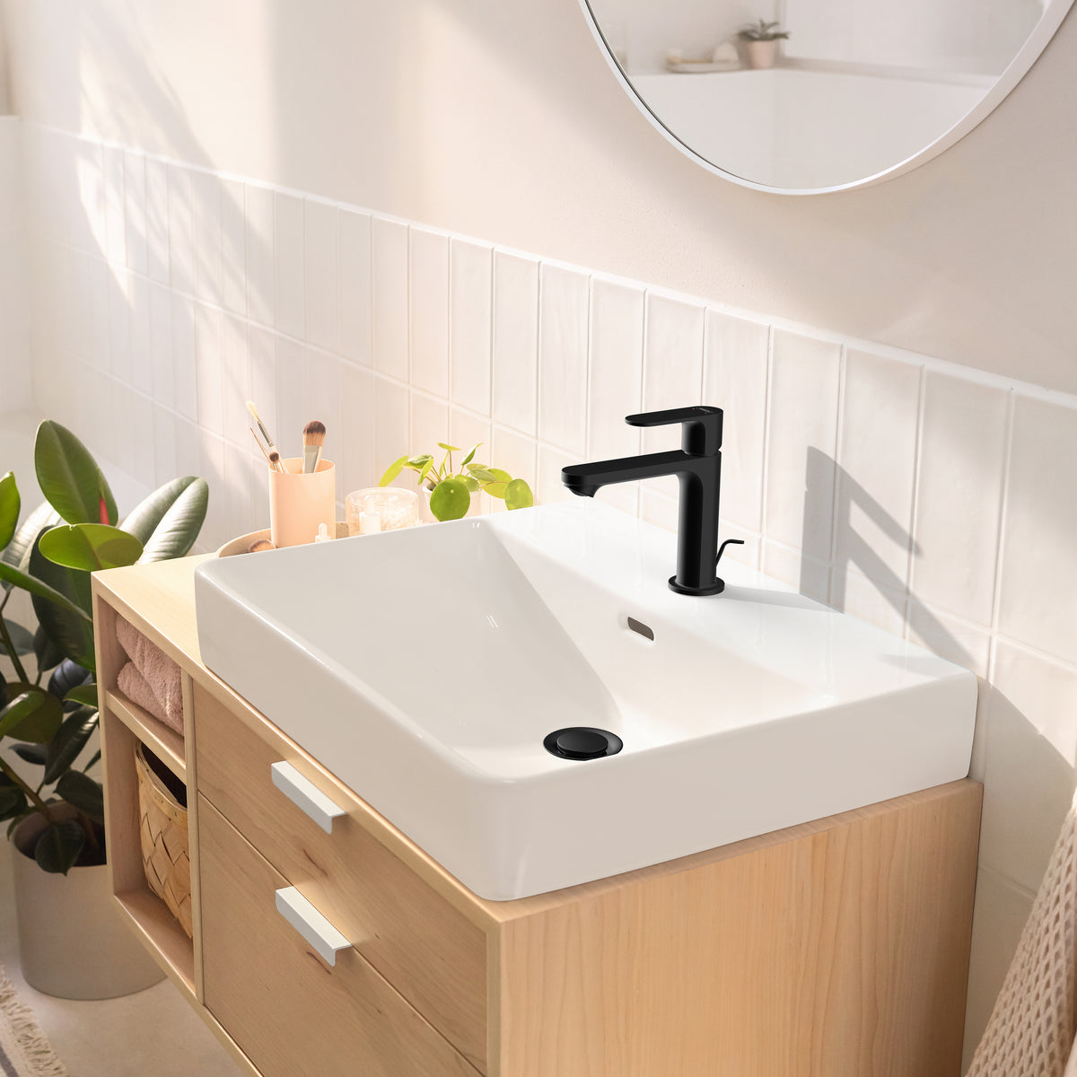 HANSGROHE 72517671 Rebris S Single-Hole Faucet 110 with Pop-Up Drain, 1.2 GPM - Matte Black
