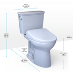 TOTO MW7864736CEGA#01 Drake Transitional Washlet+ Two-Piece Elongated 1.28 Gpf Tornado Flush Toilet And S7A Contemporary Bidet Seat With Auto Flush - Cotton White