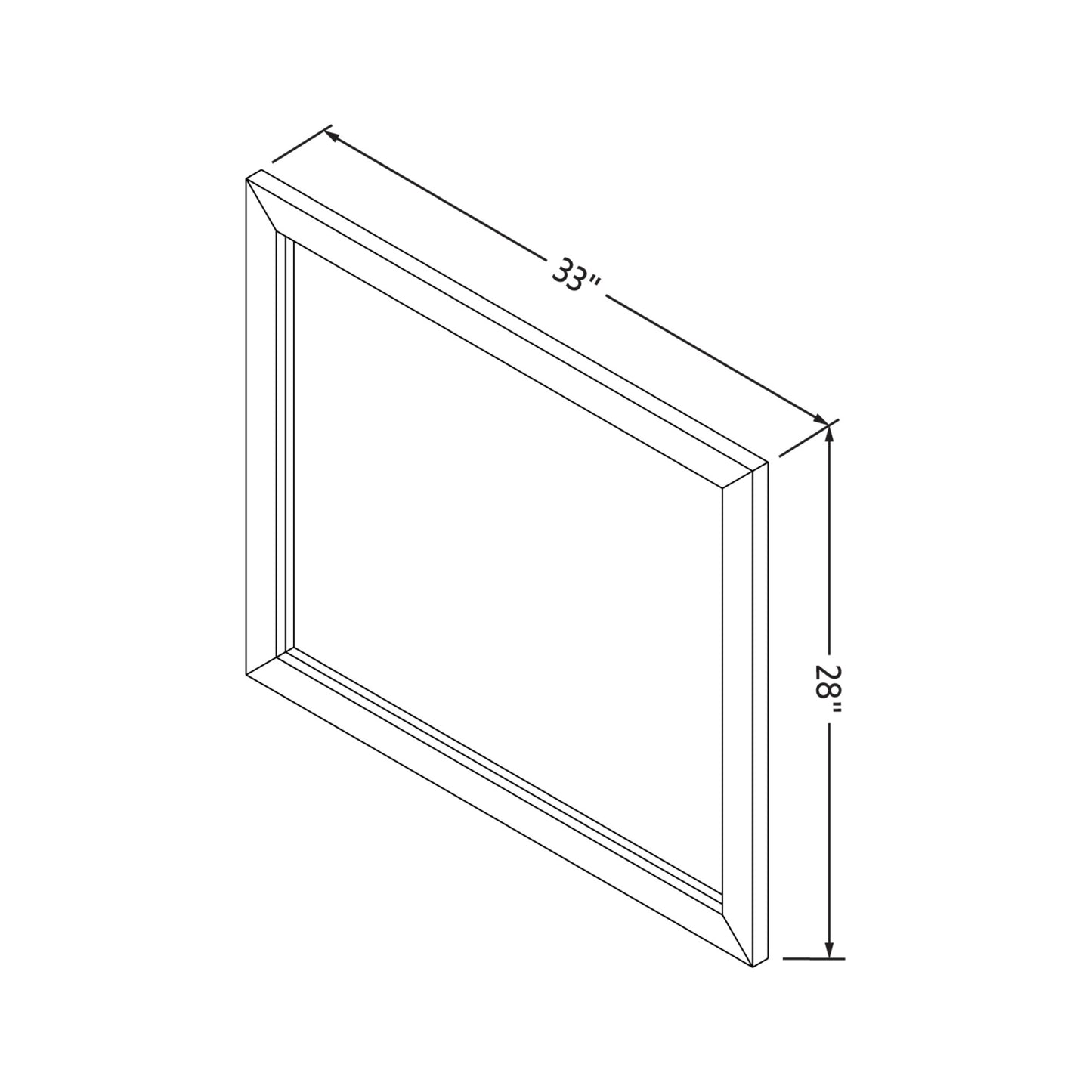 JEFFREY ALEXANDER MIR2CAD-33-WH 33" W x 1" D x 28" H White Cade mirror - White