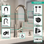 HANSGROHE 04793830 Joleena HighArc Kitchen Faucet, 2-Spray Pull-Down, 1.75 GPM - Polished Nickel