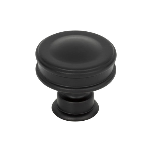 ATLAS A100-BL Oskar 1 1/4" Diameter Round Knob - Matte Black