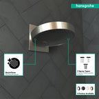 HANSGROHE 26235821 Rainfinity Showerhead 250 3-Jet with Wall Connector Trim, 1.75 GPM - Brushed Nickel