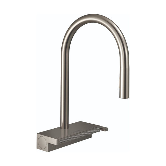HANSGROHE 73837801 Aquno Select HighArc Kitchen Faucet, 3-Spray Pull-Down, 1.75 GPM - Stainless Steel Optic