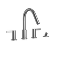 TOTO TBG11202UA#CP Gf Two Lever Handle Deck-Mount Roman Tub Filler Trim With Handshower - Polished Chrome