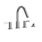 TOTO TBG11202UA#CP Gf Two Lever Handle Deck-Mount Roman Tub Filler Trim With Handshower - Polished Chrome
