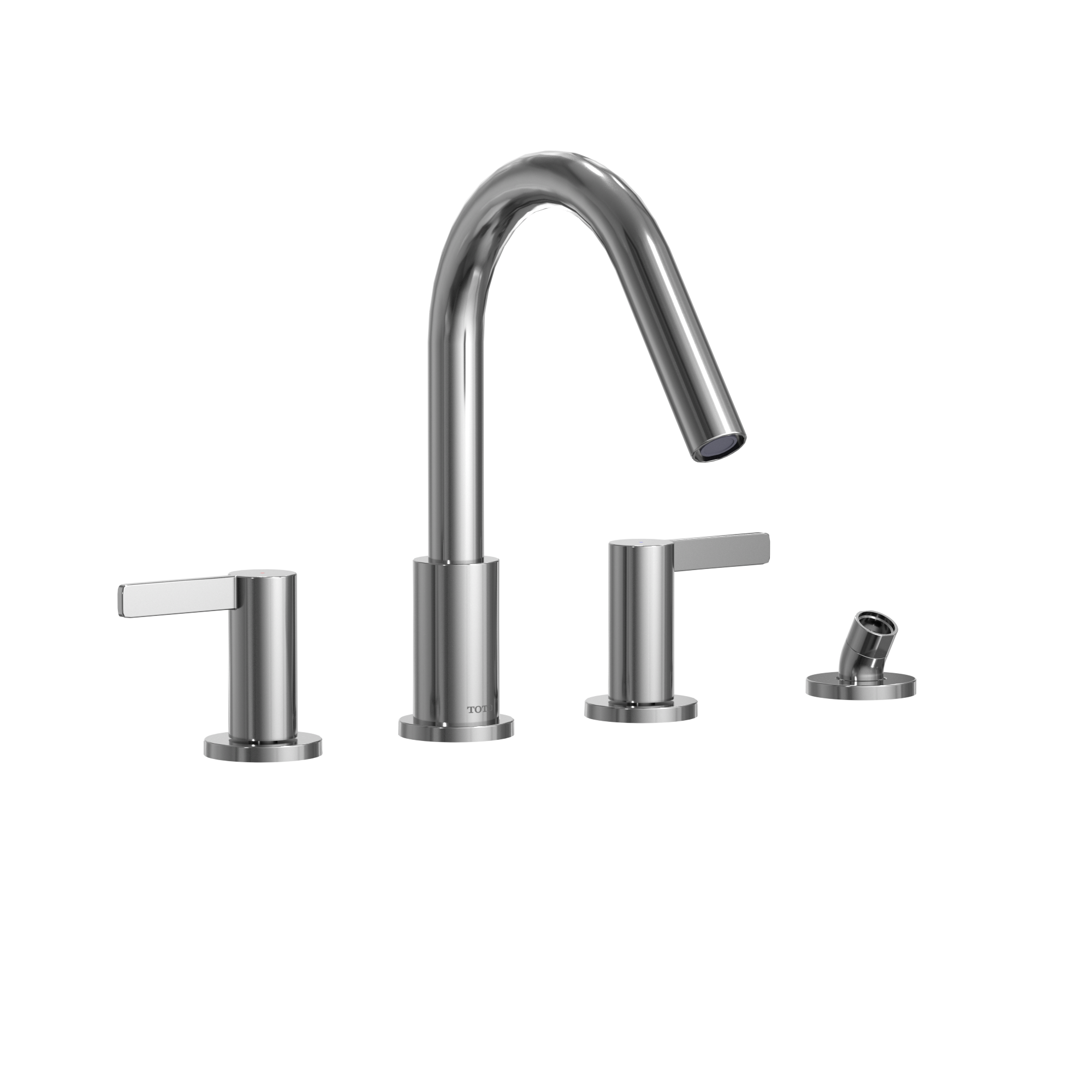 TOTO TBG11202UA#CP Gf Two Lever Handle Deck-Mount Roman Tub Filler Trim With Handshower - Polished Chrome