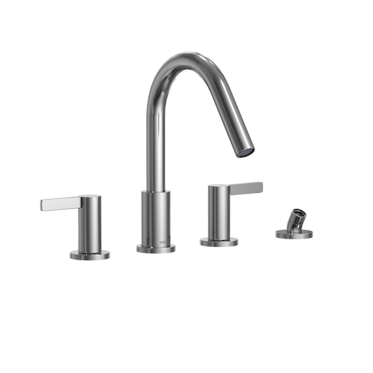 TOTO TBG11202UA#CP Gf Two Lever Handle Deck-Mount Roman Tub Filler Trim With Handshower - Polished Chrome