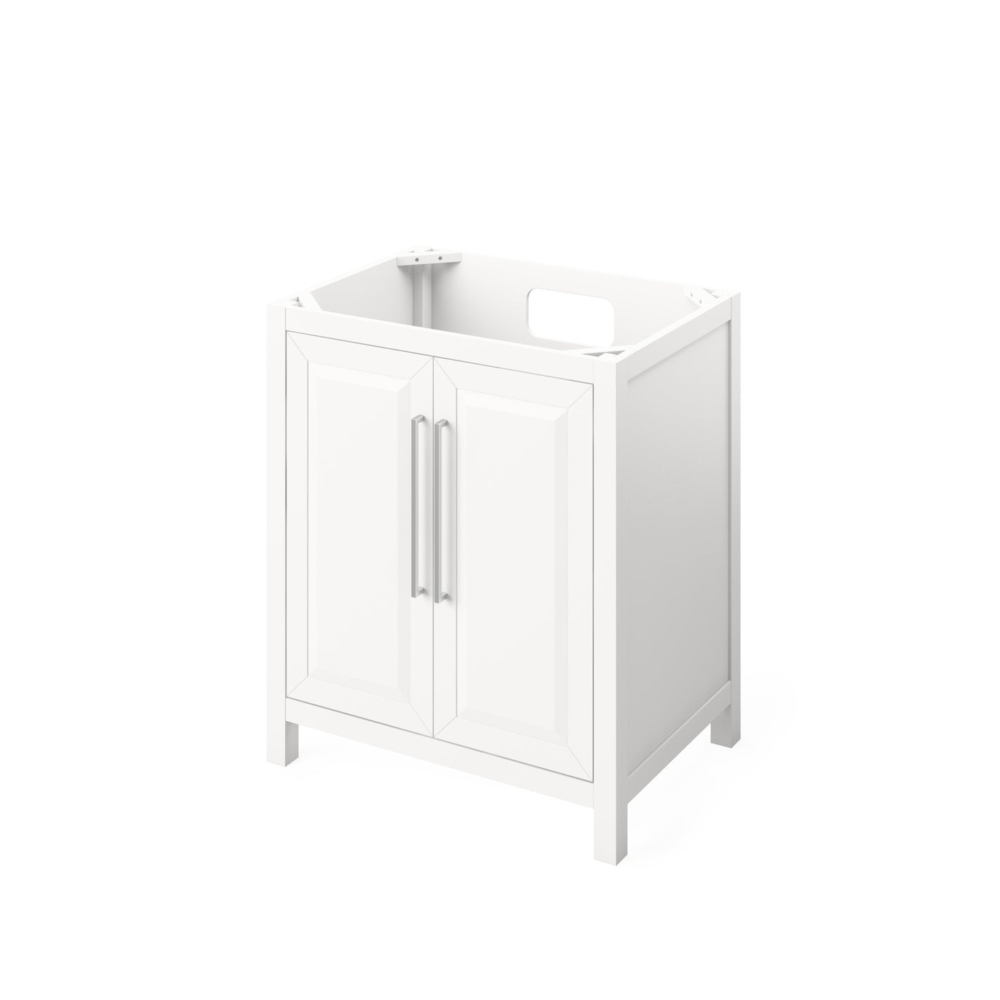 JEFFREY ALEXANDER VKITCAD30WHBOR 30" White Cade Vanity, Boulder Cultured Marble Vanity Top, undermount rectangle bowl - White
