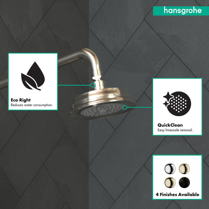 HANSGROHE 04070830 Polished Nickel Croma 100 Classic Classic Showerhead 2.5 GPM