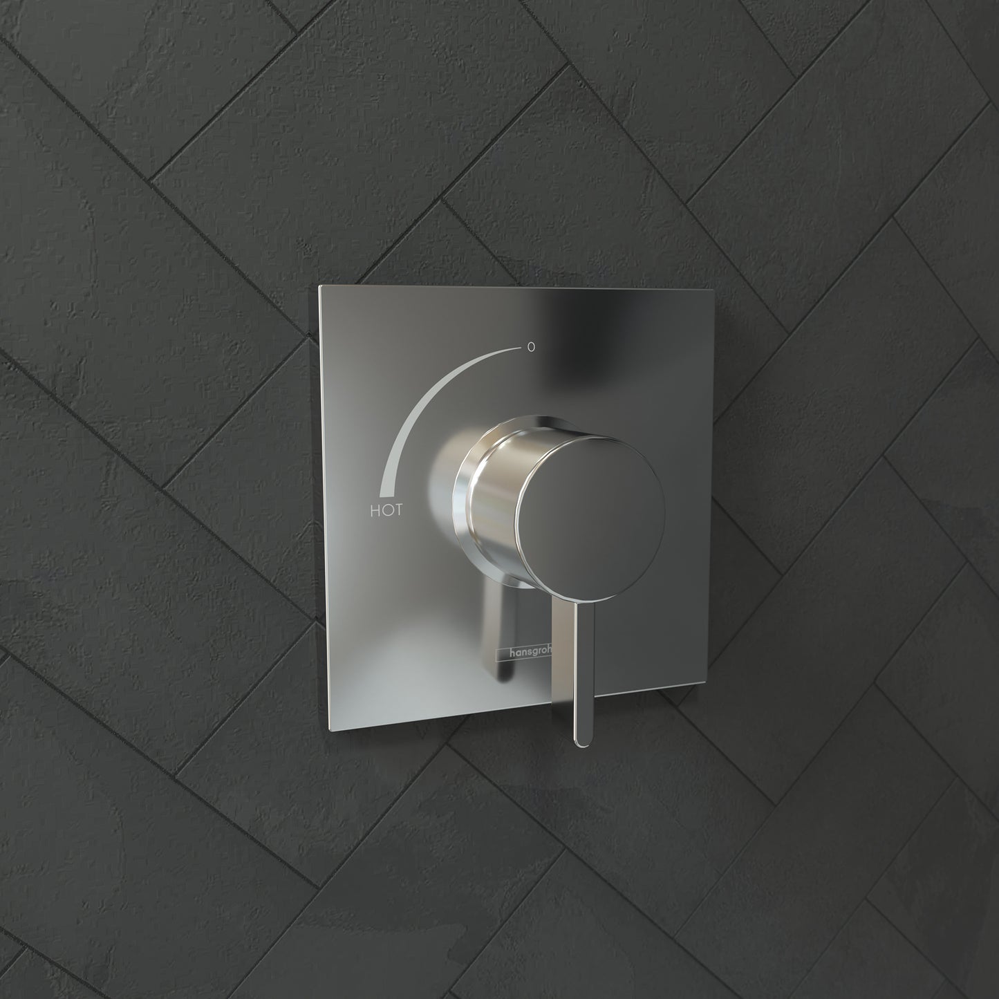 HANSGROHE 15724001 Ecostat Square Pressure Balance Trim - Chrome