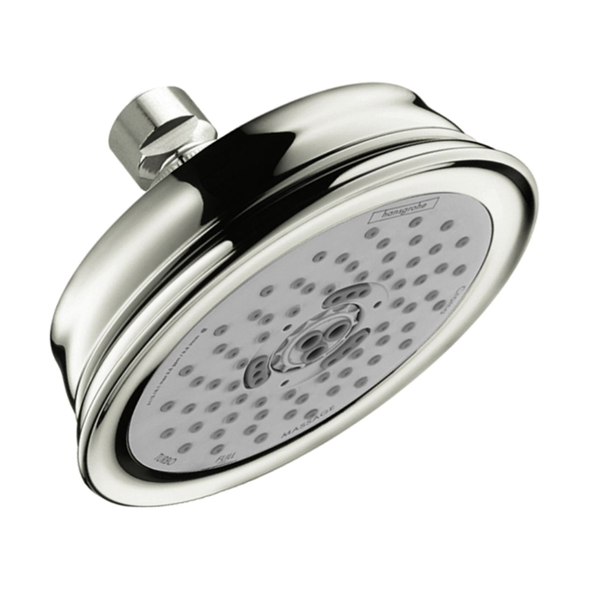HANSGROHE 04070830 Croma 100 Classic Showerhead 3-Jet, 2.5 GPM - Polished Nickel