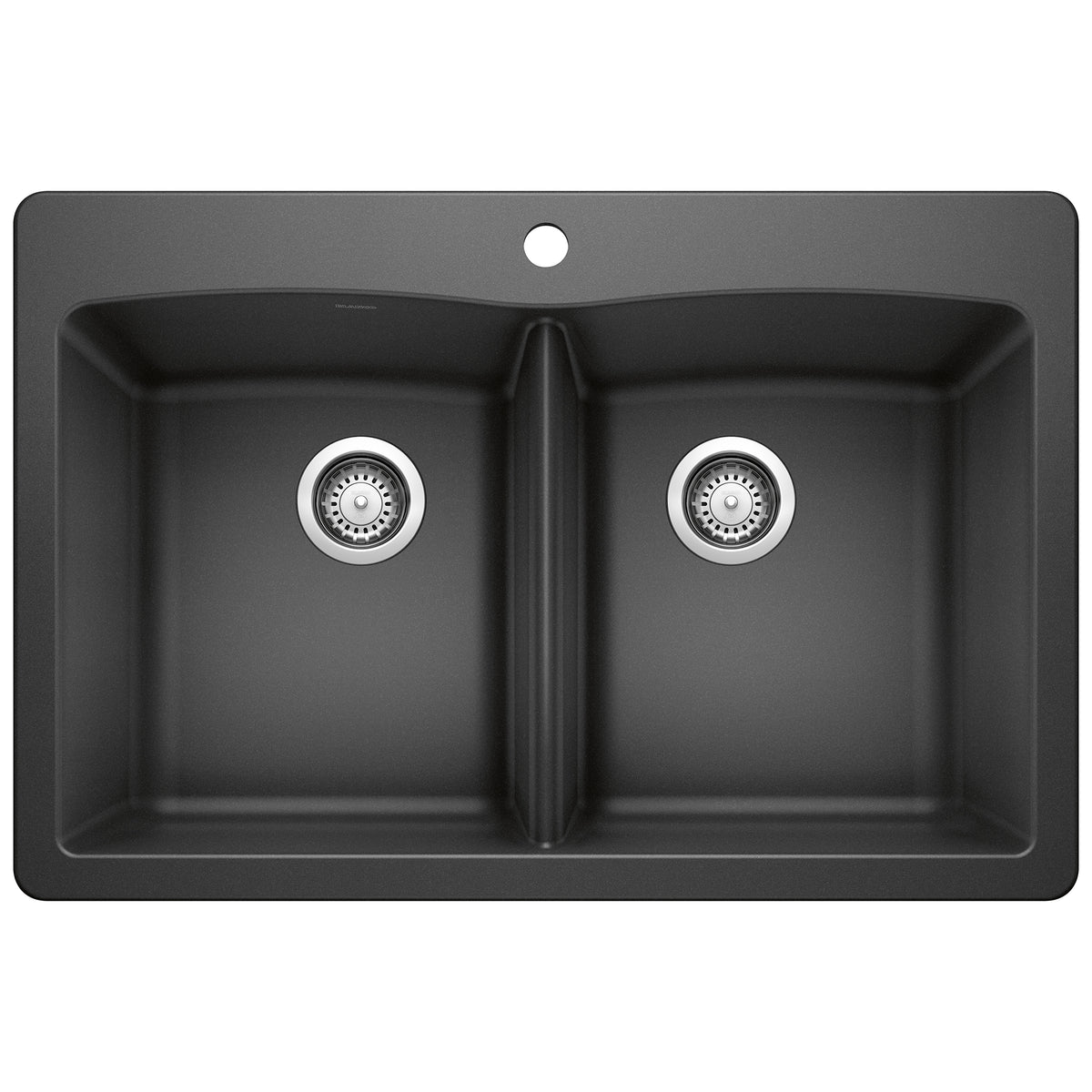 BLANCO 440220 Diamond Diamond SILGRANIT 33" 50/50 Double Bowl Dual Mount Kitchen Sink - Anthracite in Anthracite