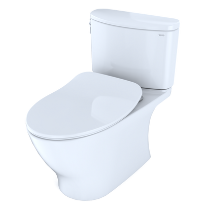 TOTO MS442234CEFG#01 Nexus Two-Piece Elongated 1.28 Gpf Universal Height Toilet With Cefiontect And Ss234 Softclose Seat - Cotton White