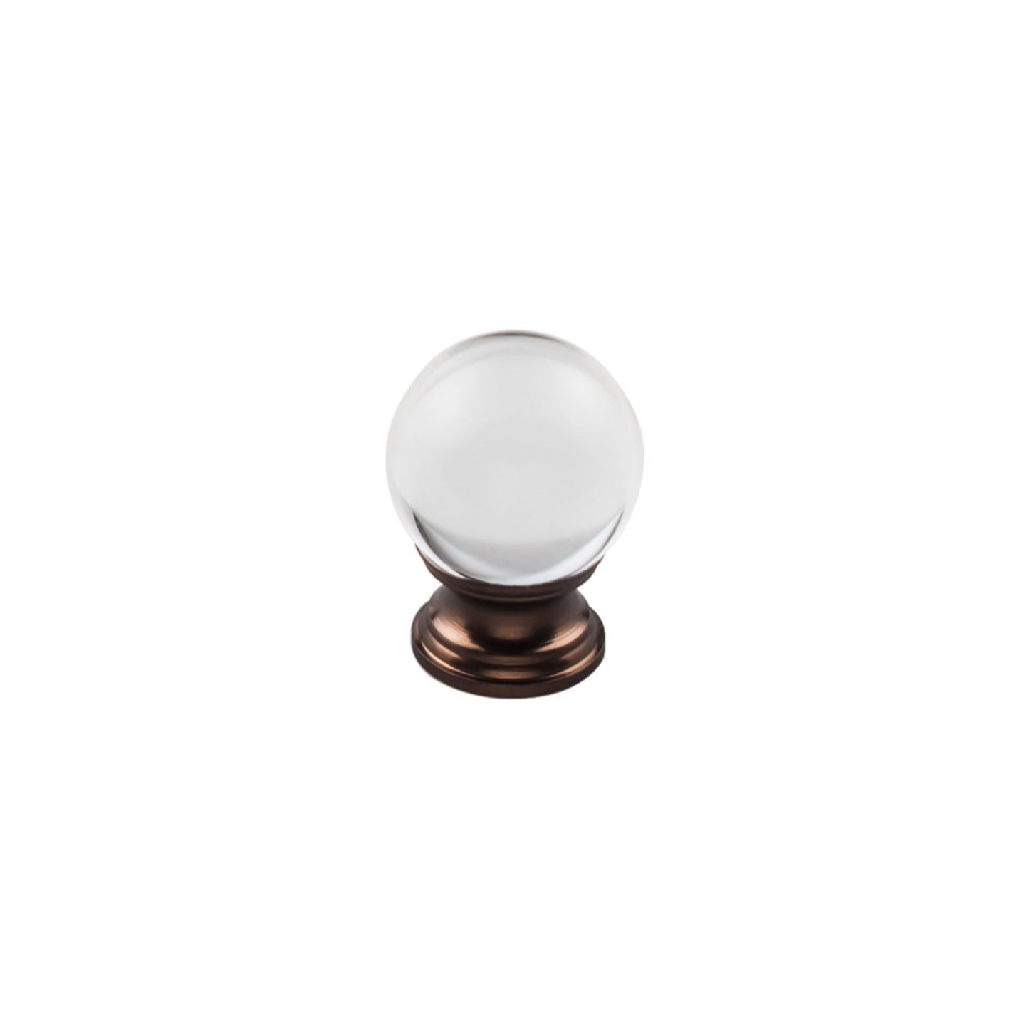 TOP KNOBS TK841ORB Clarity Clear Glass 1 3/16" Diameter Round Knob , Oil Rubbed Bronze