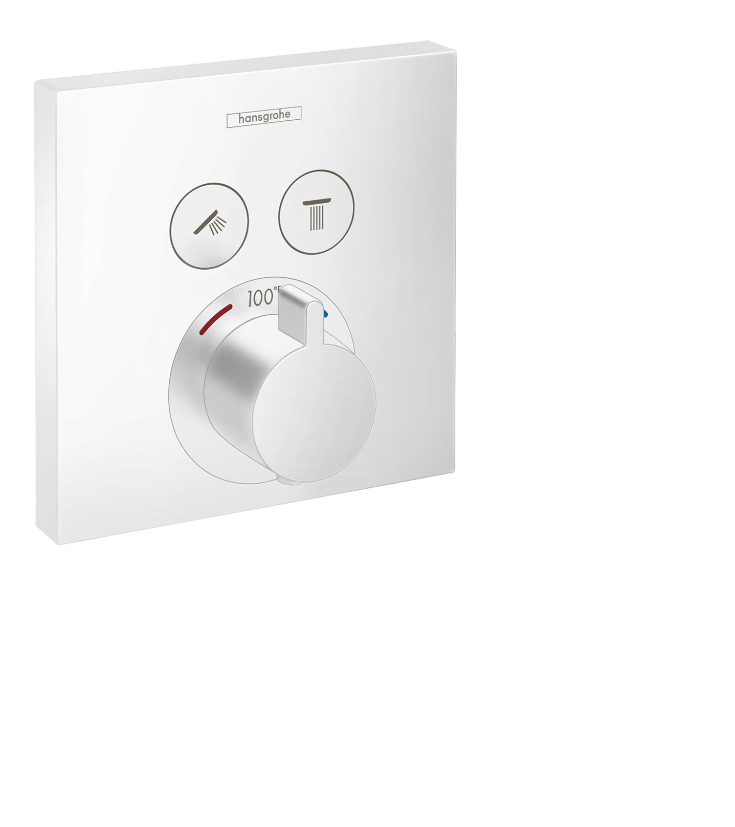 HANSGROHE 15763701 ShowerSelect Thermostatic Trim for 2 Functions, Square - Matte White