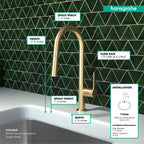 HANSGROHE 72846251 Talis N HighArc Kitchen Faucet, A-Style, 2-Spray Pull-Down, 1.75 GPM - Brushed Gold Optic
